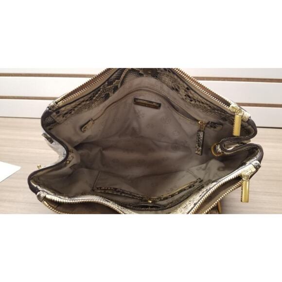 Tory Burch Robinson Mini Snake Embossed Double Zip Tote Bag - Picture 11 of 16